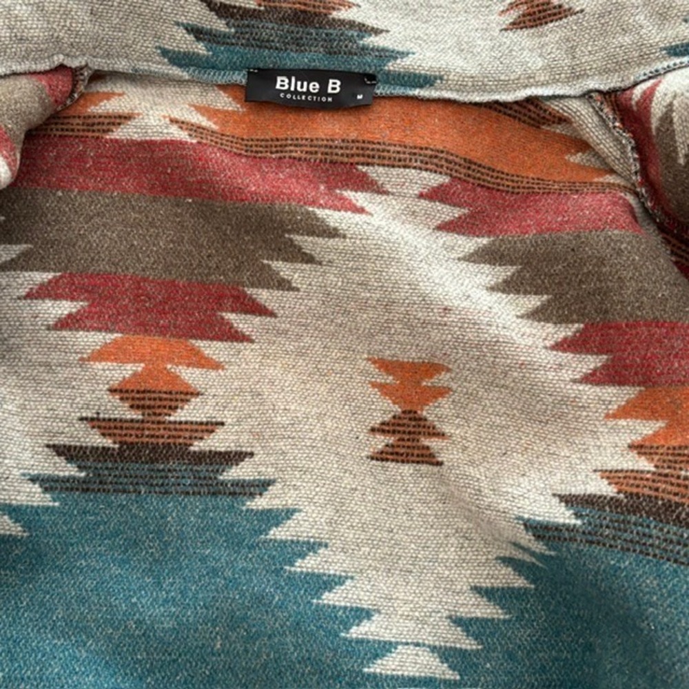 Blue B Southwestern Aztec Jacket Button Up Western Tribal Cowgirl Women's M - Picture 15 of 16